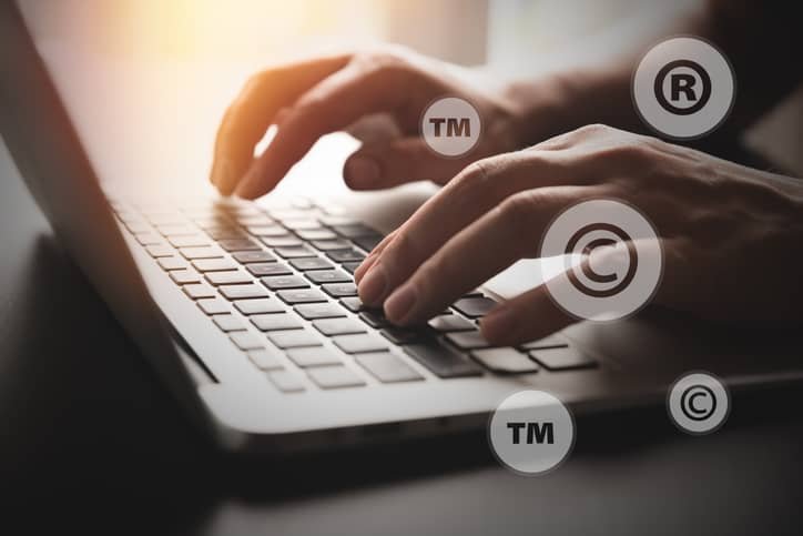 Trademark work being handled on a laptop