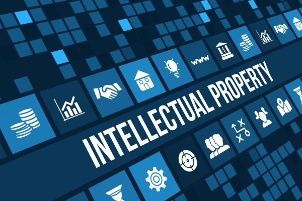 Digital intellectual property illustration representing design rights work